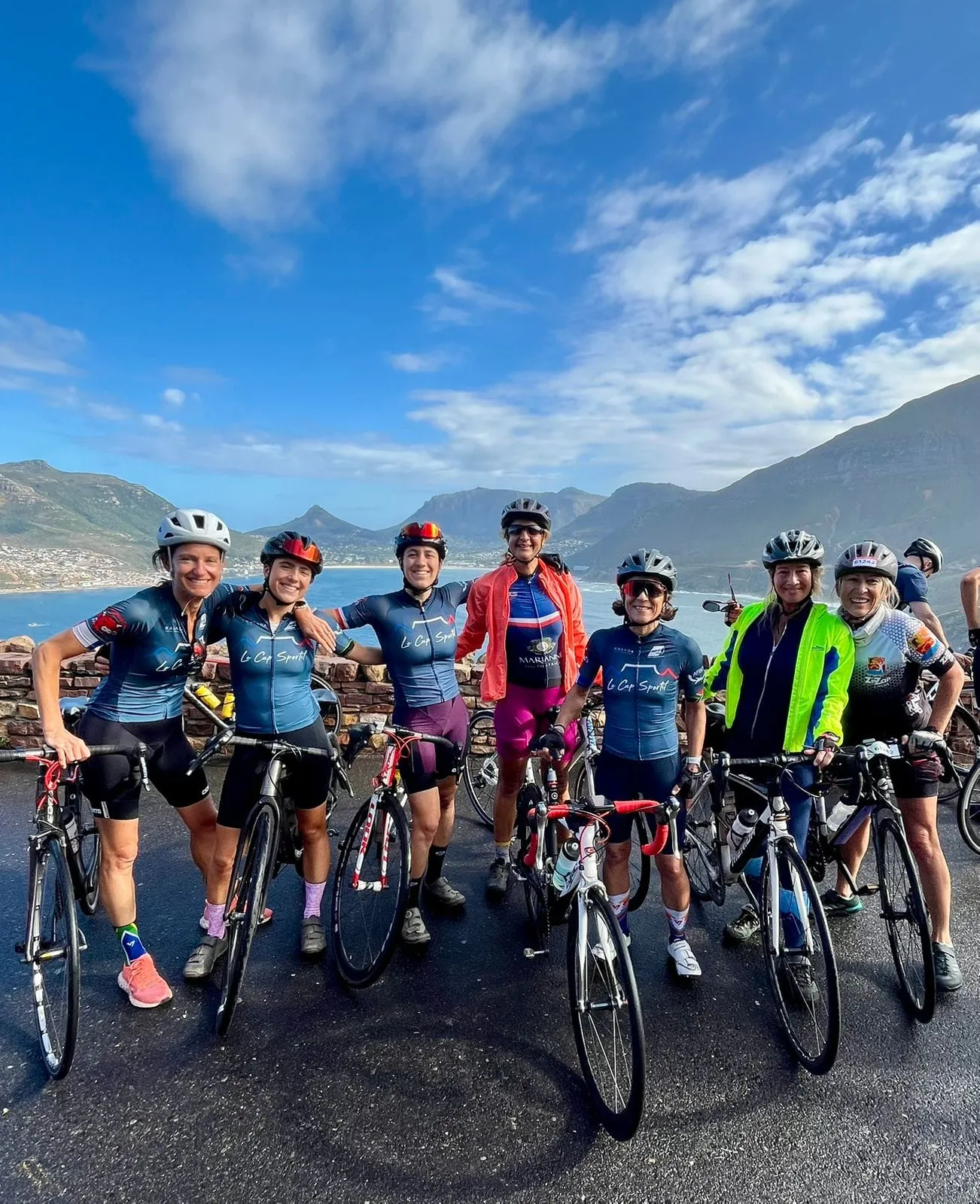Solly Moeng with a group of fellow cyclists
